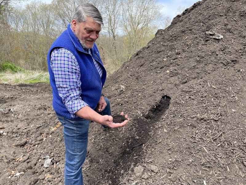 Executive Director Dave Aldridge with Compost Pile